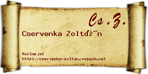 Cservenka Zoltán névjegykártya