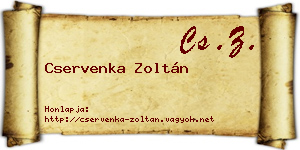 Cservenka Zoltán névjegykártya
